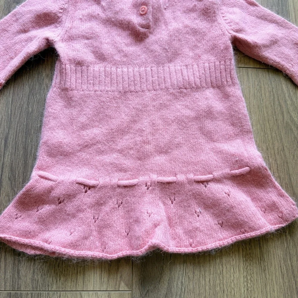 Y2K Gymboree‎ Rabbit Hair Pointelle Baby Girl Pink Dress Floral 3-6 M